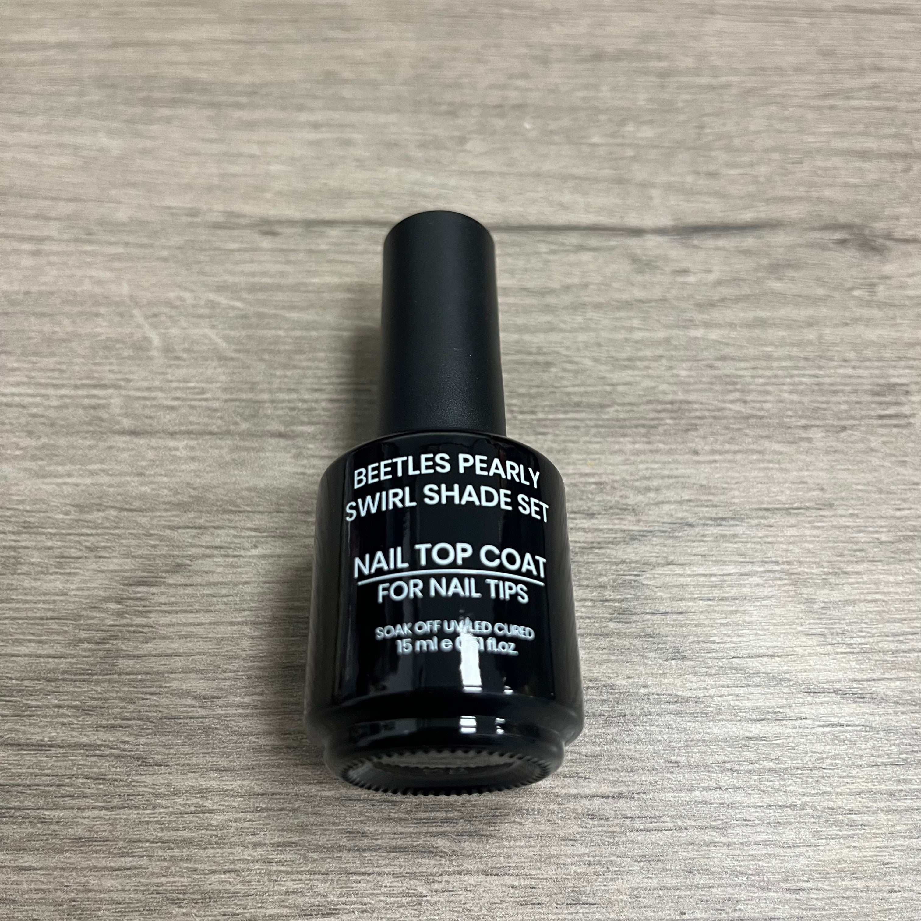 Beetles Pearly Swirl Shade Set No Wipe Gel Top Coat - Clear Color Top Coat Gel Nail Polish Shine Finish and Long Lasting, Soak Off Nail Lamp, 15ml Gift for Girls