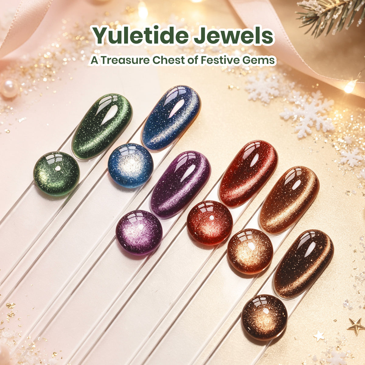 Beetles Christmas Nails - Yuletide Jewels