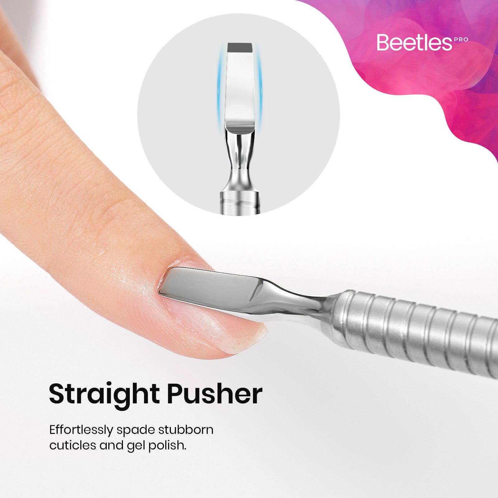 Beetles Pro Cuticle Trimmer Straight Pusher(14mm) & Straight Blade(15mm)