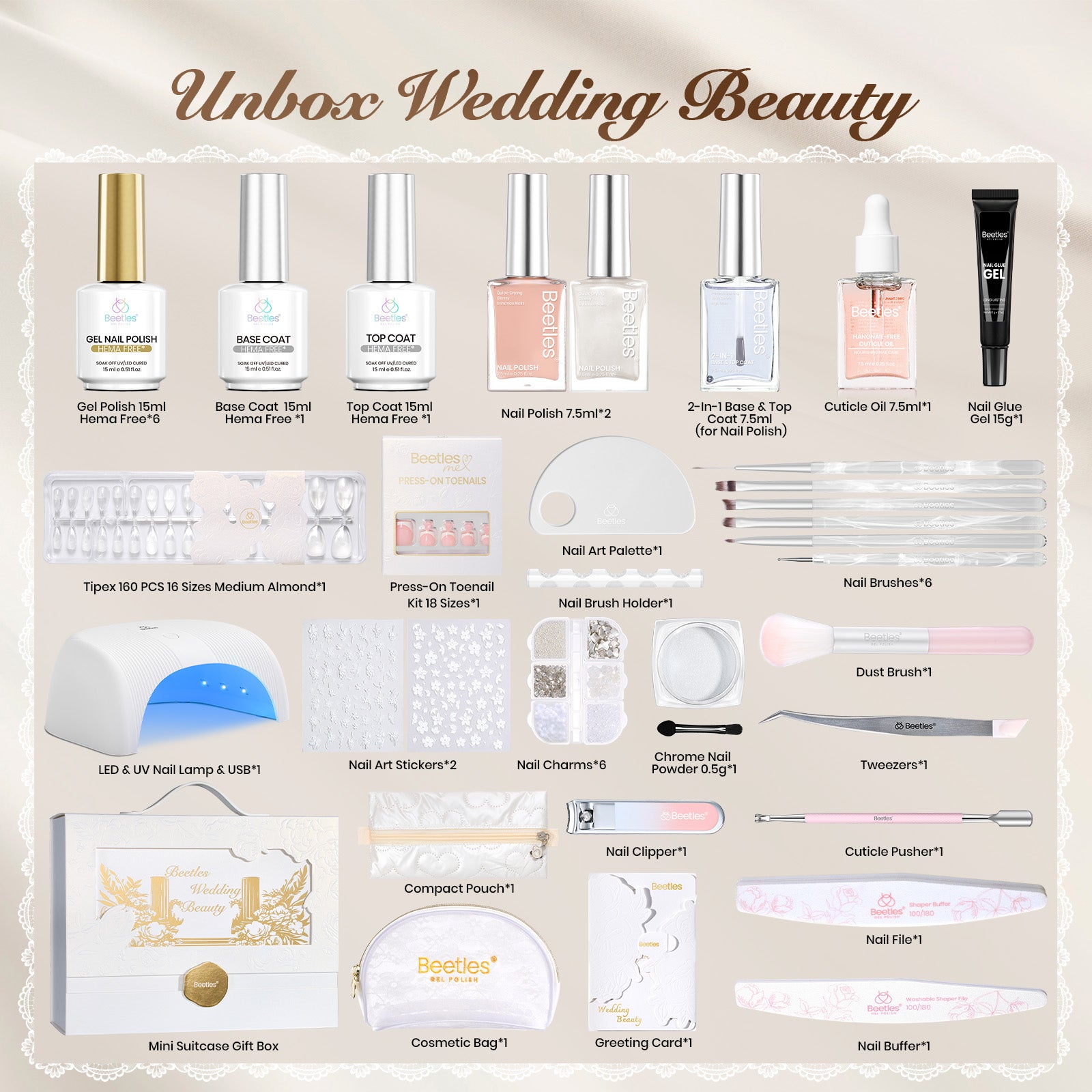 Beetles Wedding Beauty Gifts Box for Brides - Everlasting Gel Collection