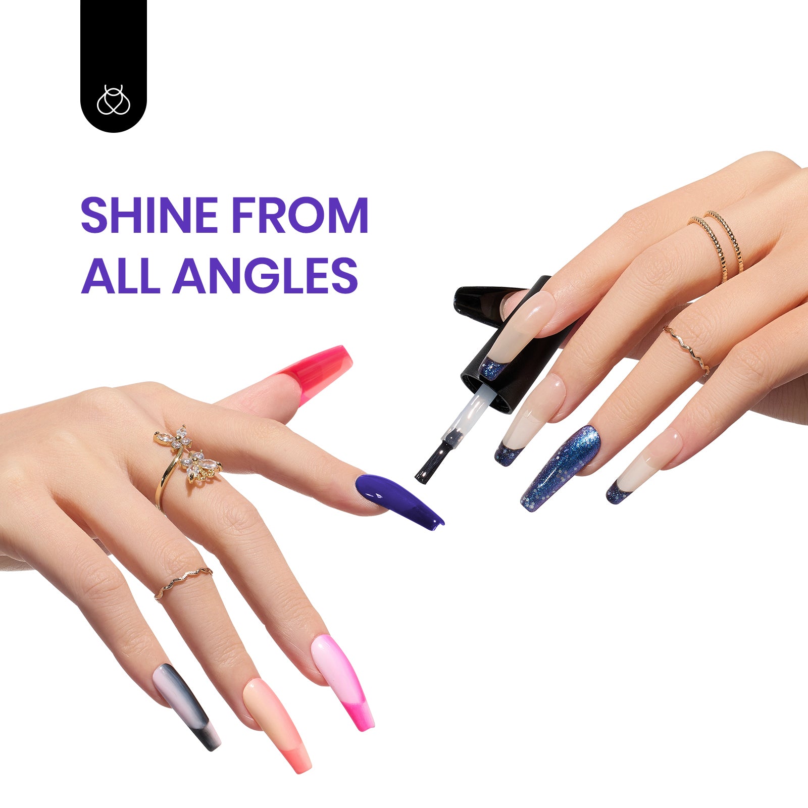 Beetles Gel Polish 20 Colors Black Blue Yellow Green Purple Red Gel Nail Polish Set, 23pcs Hot Pink Sequins Gel Sparkling Glitter Gel Polish Soak Off UV Kit with Glossy Matte Top and Base Coat