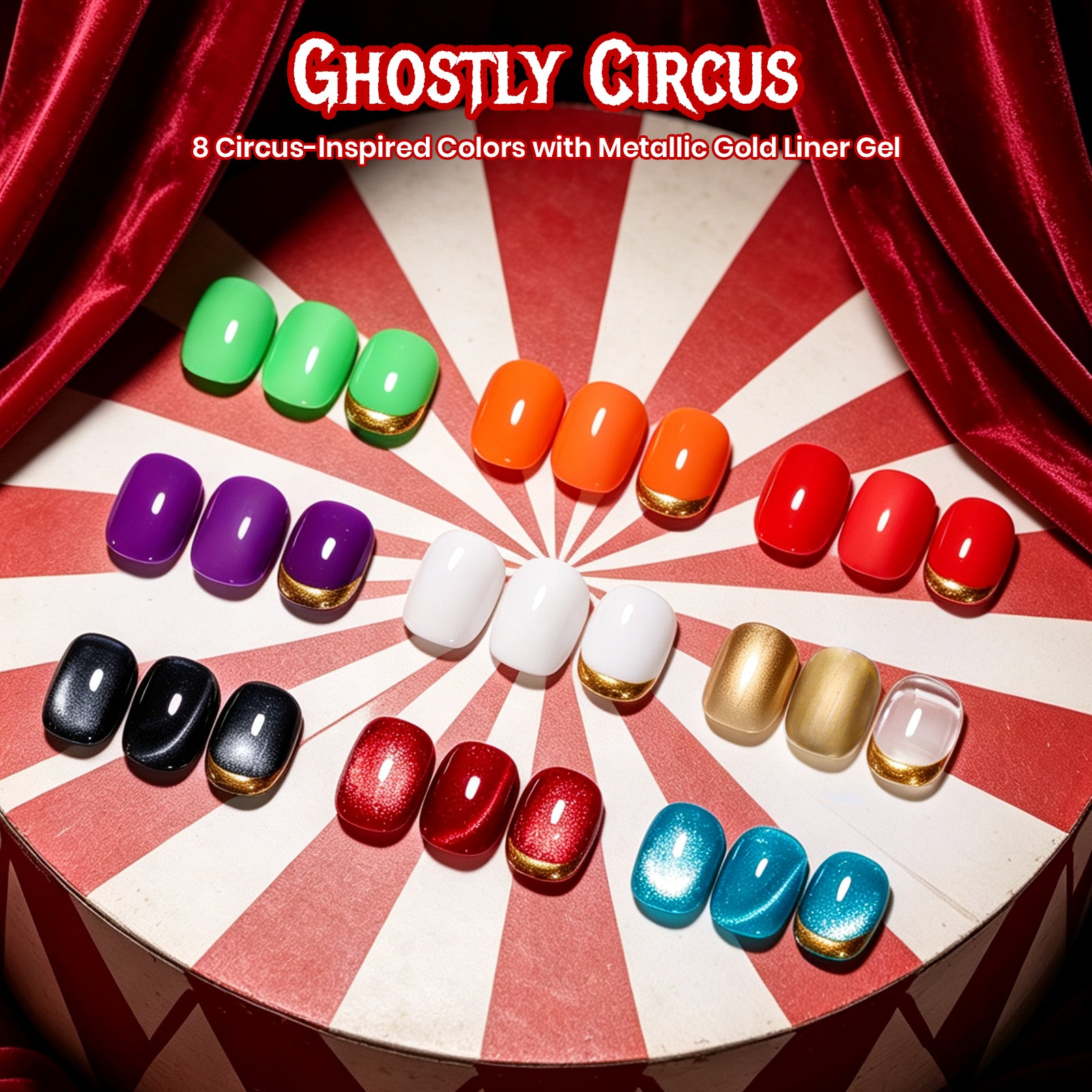 Ghostly Circus - Beetles Halloween  8 Colors Gel Nail Polish Set 2026 Limited Edition Gift Box