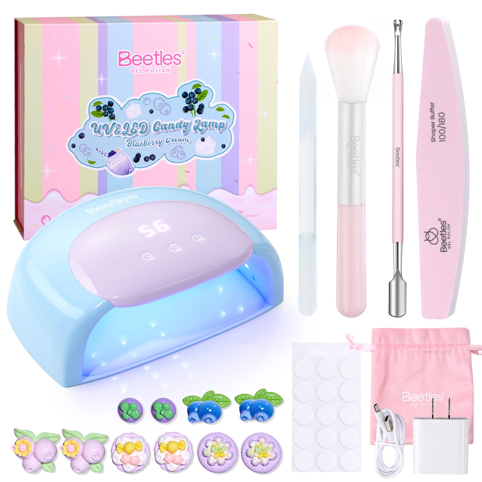 Beetles Candy Blue UV Nail Lamp Digital Display 3 Timer Gel Nail Light