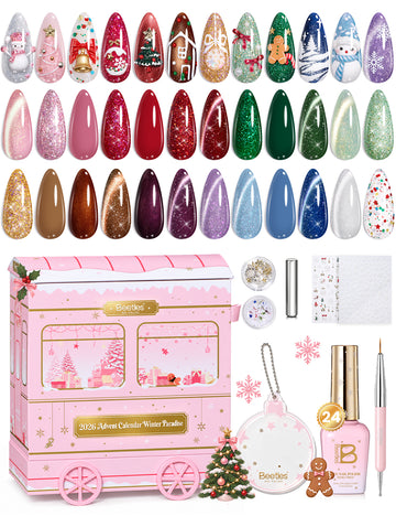 Beetles 2026 Advent Calendar Winter Wonderland 24 Colors Christmas Gift Box HEMA Free TPO Free Gel Polish Kit