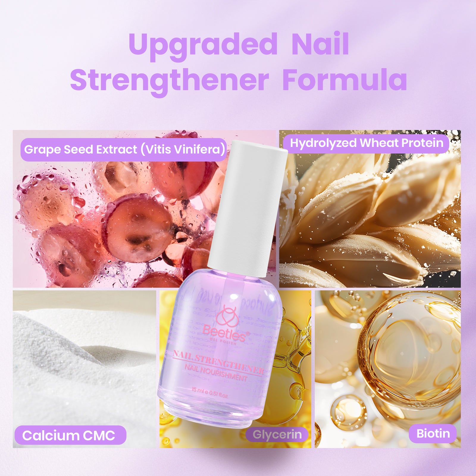 Beetles Stay Shining Grape Nail Strengthener 15ml