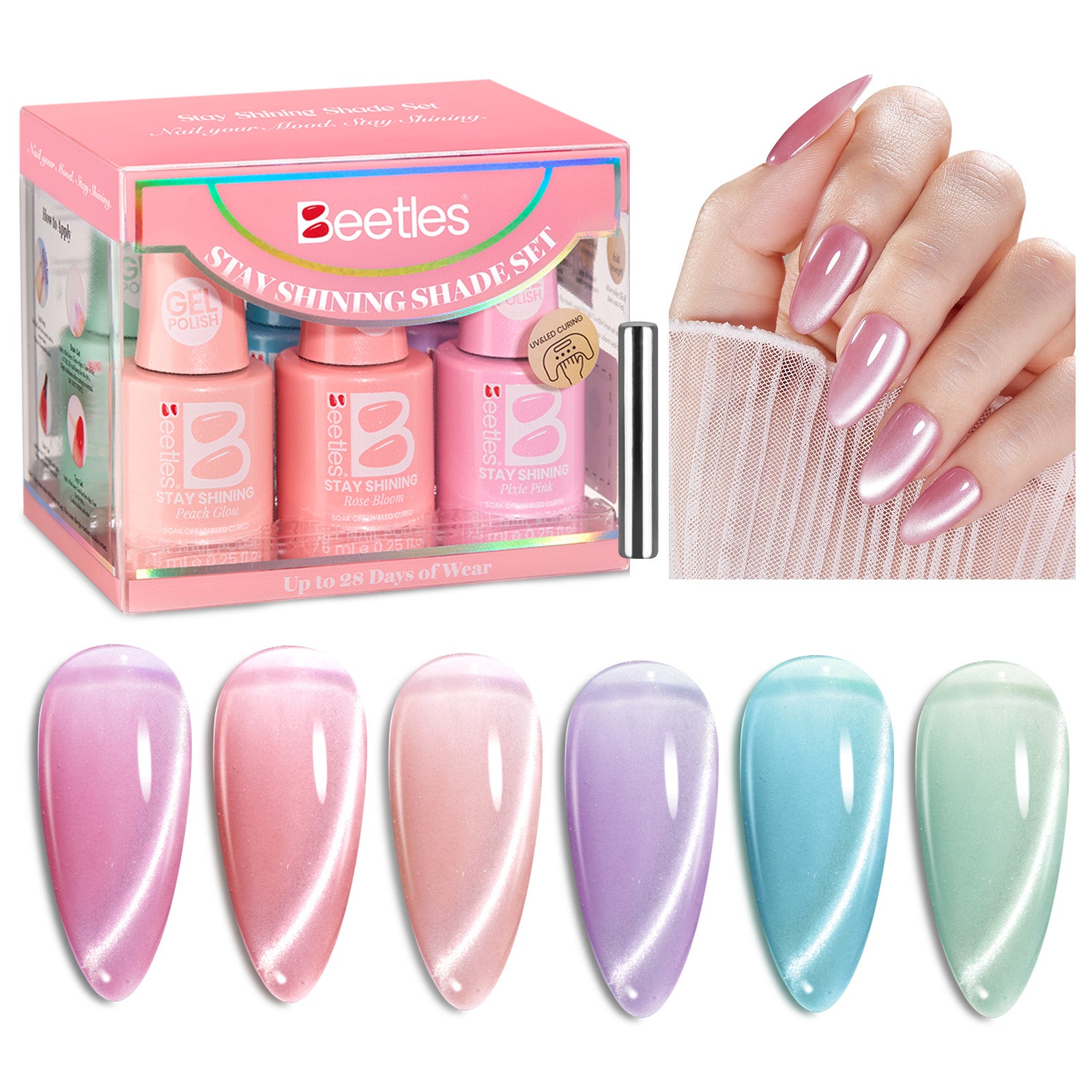 Beetles Stay Shining Fairy Garden Shade  -15ML 6 Colors Cat Eye Gel Nail Polish