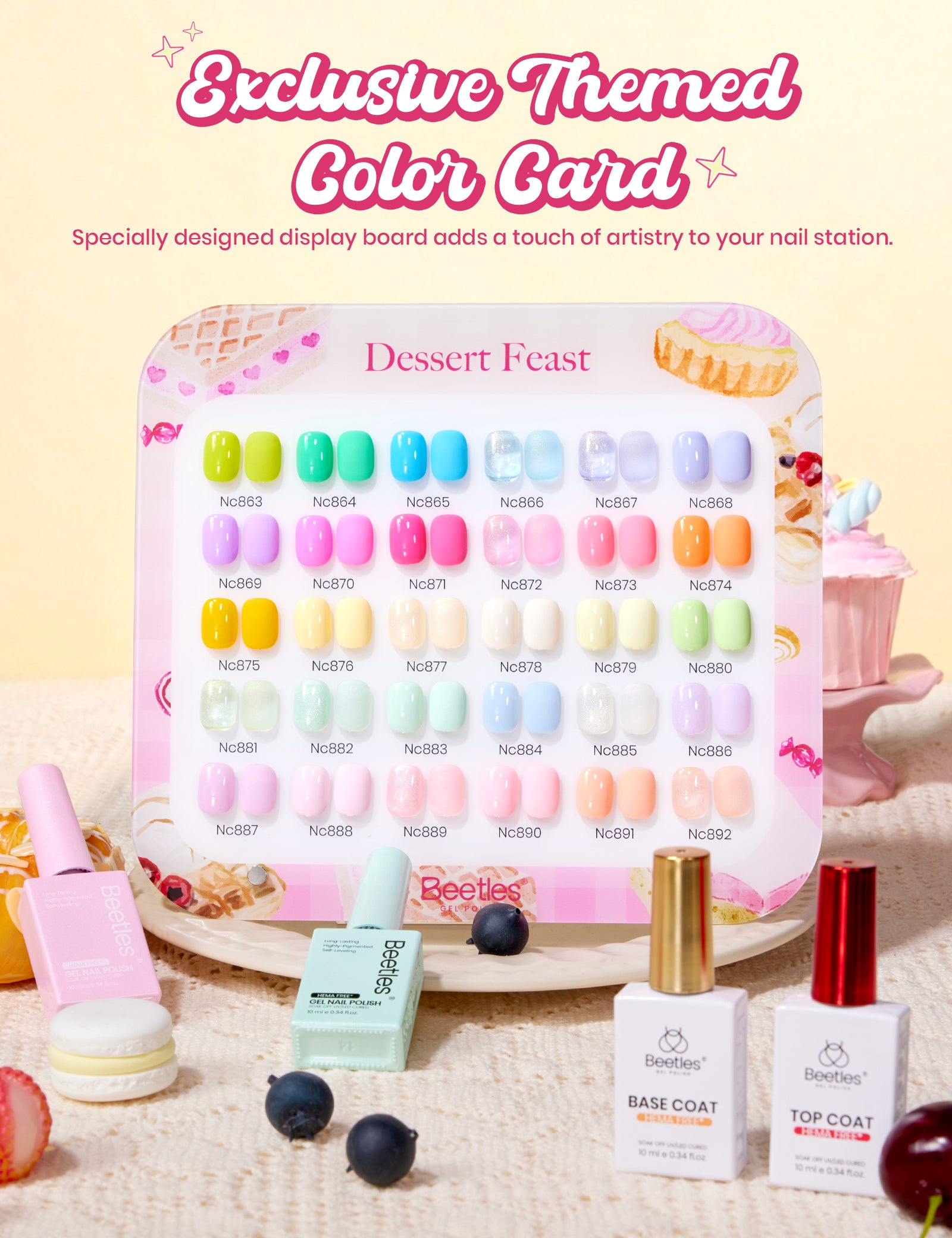Beetles Stay Shining Dessert Feast HEMA Free TPO Free Spring Gel Polish Box 30 Colors 10ml