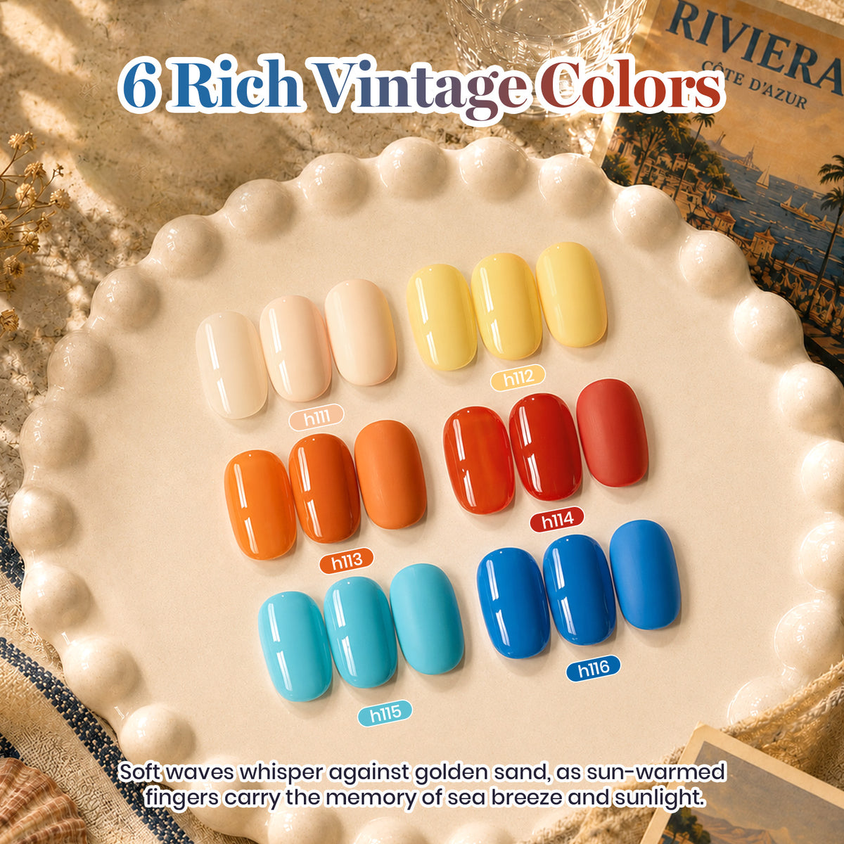 Beetles Fall Nails Season - Vintage Riviera 6 Colors Neon Gel Polish Set Fall Winter Nails 9ML