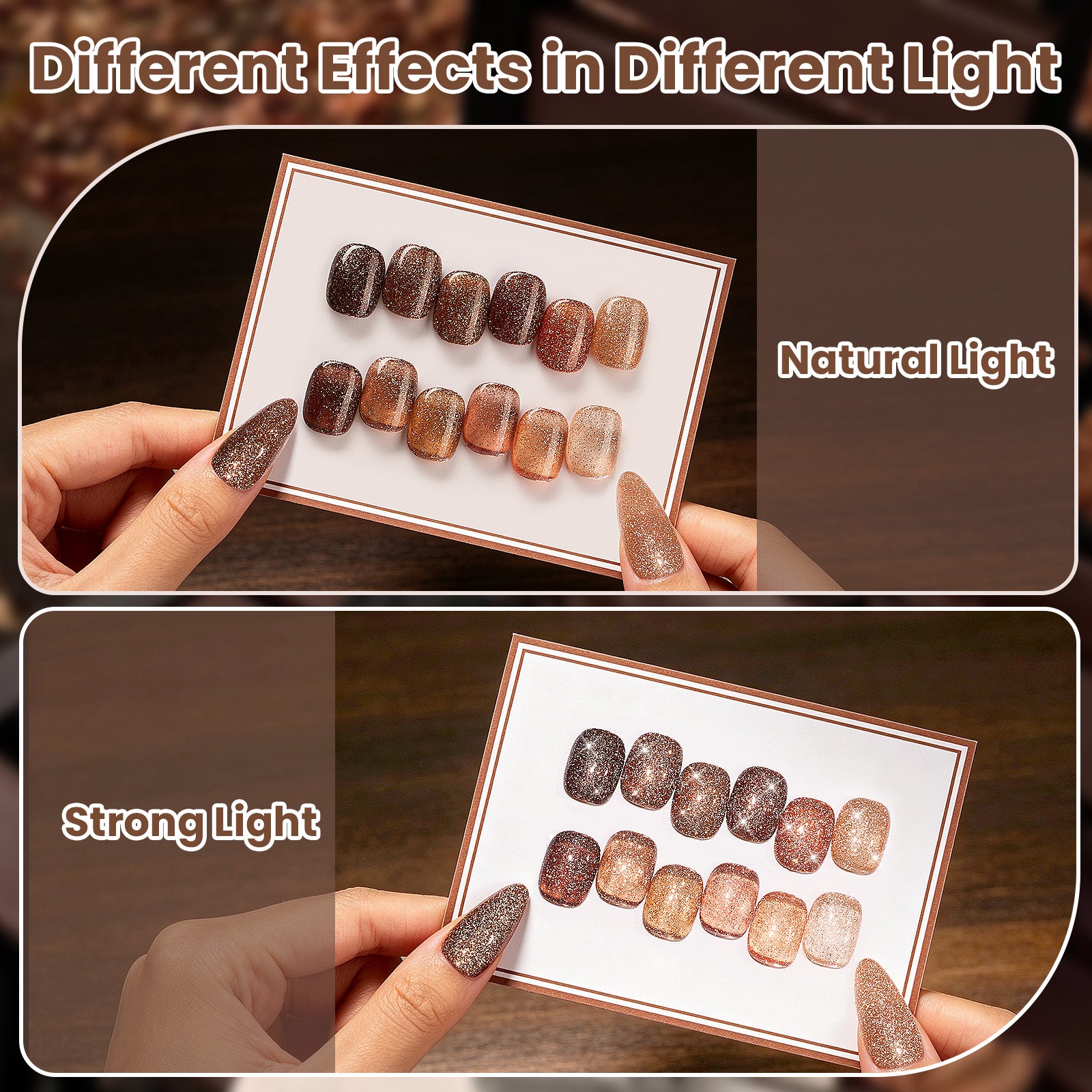 Beetles Gilded Maillard Glitter Brown 6 Colors Gel Polish Set 7.5ML Each Fall Nails