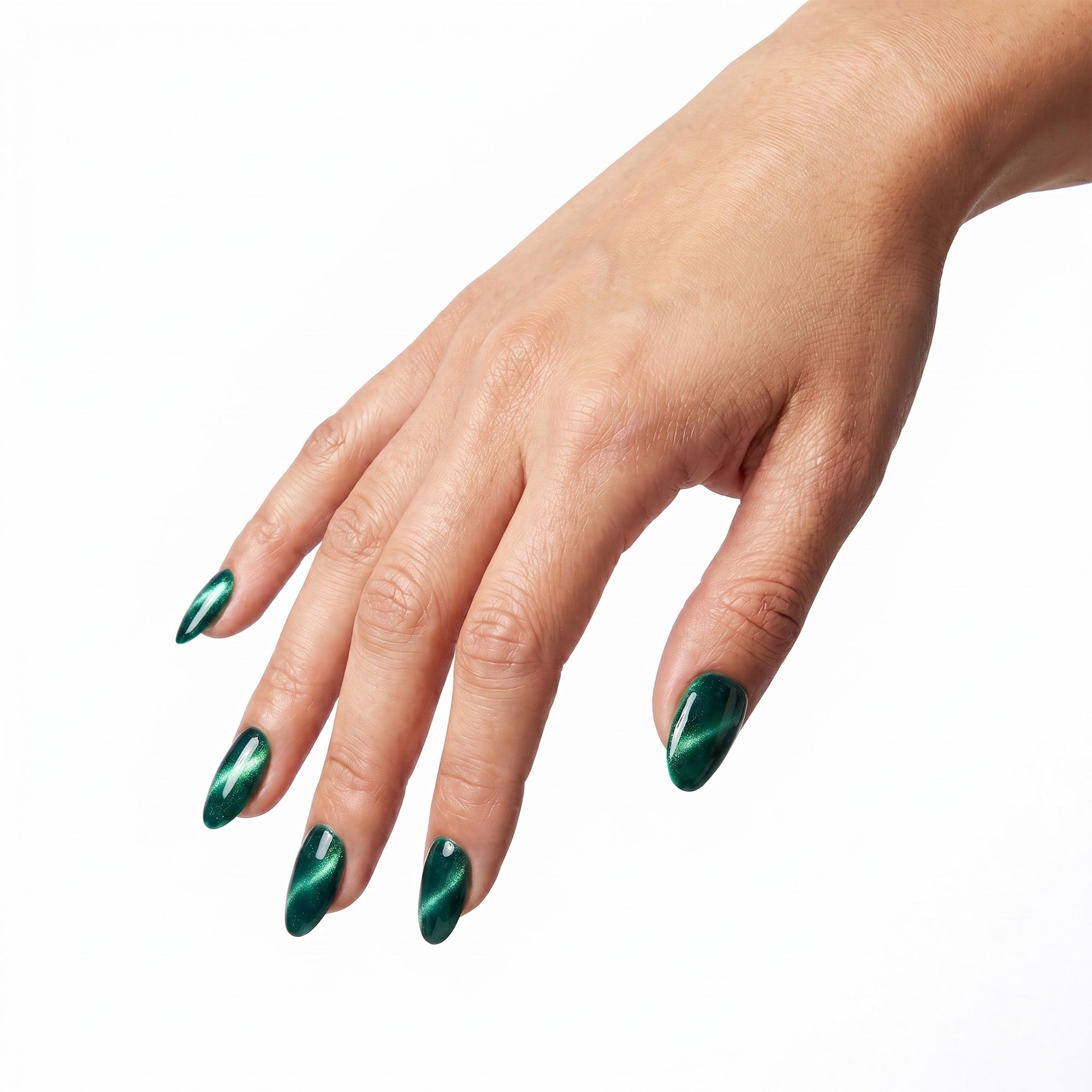 Beetles Gel Polish Stay Shining - Gel Nail Polish Green Cat Eye Gel for Minimalist Nail | Hema Free & TPO Free
