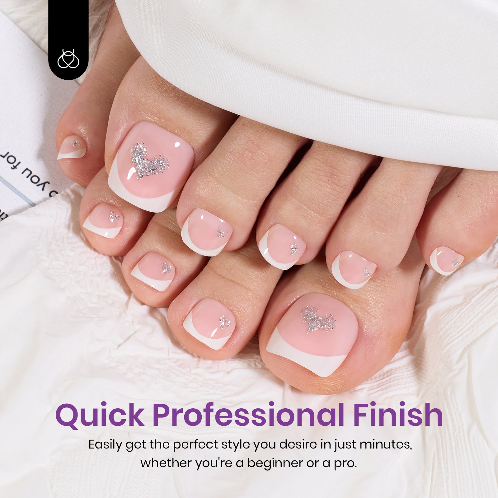 Beetles Stay Shining Ivory French Press On Nails