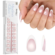 Beetles Stay Shining Glassy Blush French Press On Nails Short Almond 160 PCS