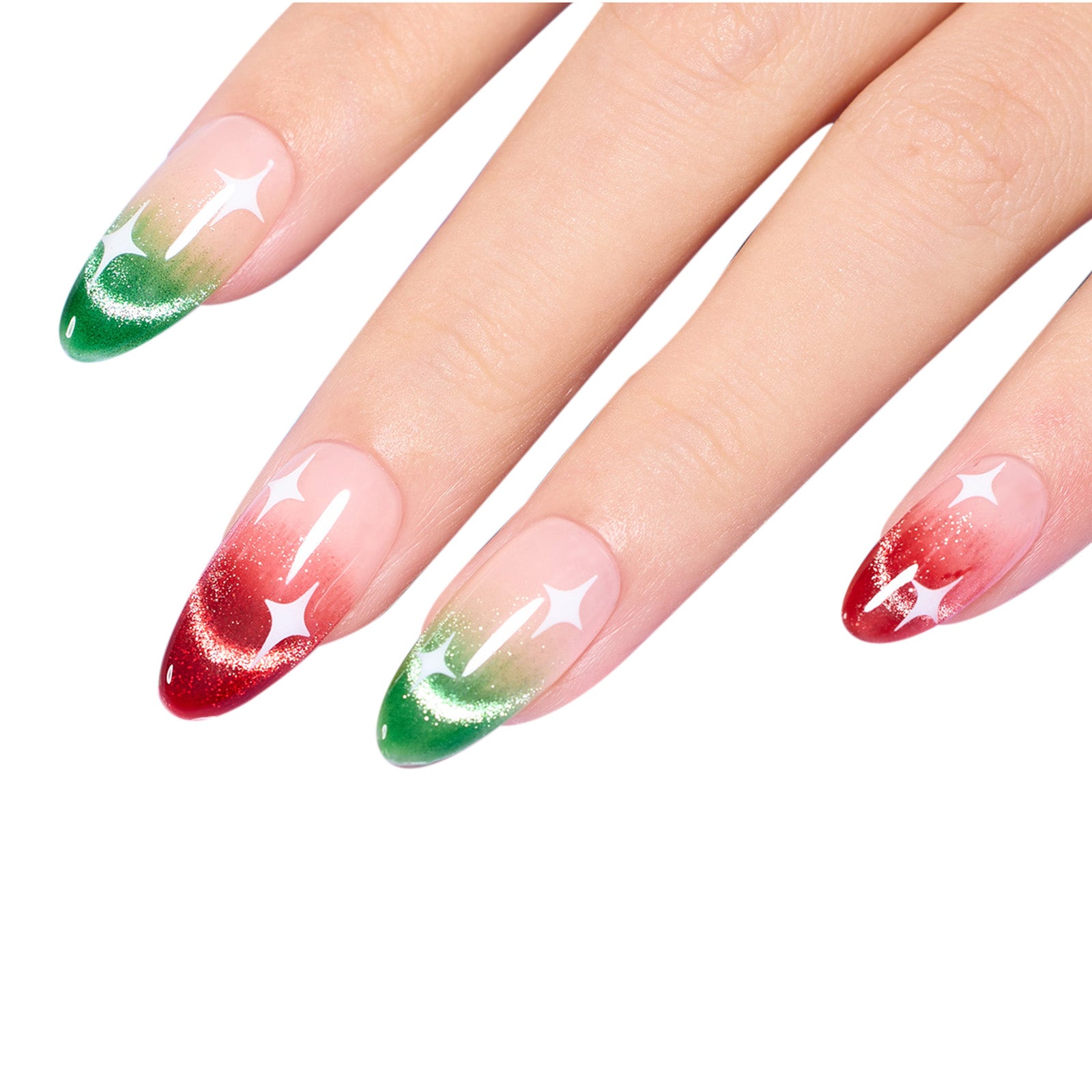 Beetles Gel Polish Unique Personality Colors Cat-Eye Series 6 Different Green Purple Blue Hot Rose Color Luxurious Red Colors Gel Nail Polish Set, All Seasons Party Cat Eye Glitter Gel Nail Polish Kit Gift for Holiday