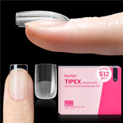 Beetles Pro Tipex Instant Apex Nail Tips 512pcs Short Square Thicker Strong Acrylic Tips for DIY Salon-look Extensions