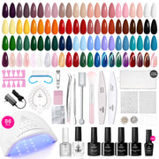 Beetles Gel Nail Starter Kit Fall & Winter Atelier 88 PCS 55 Colors Gel Polish Set HEMA Free TPO Free All-in-One Mani Kit