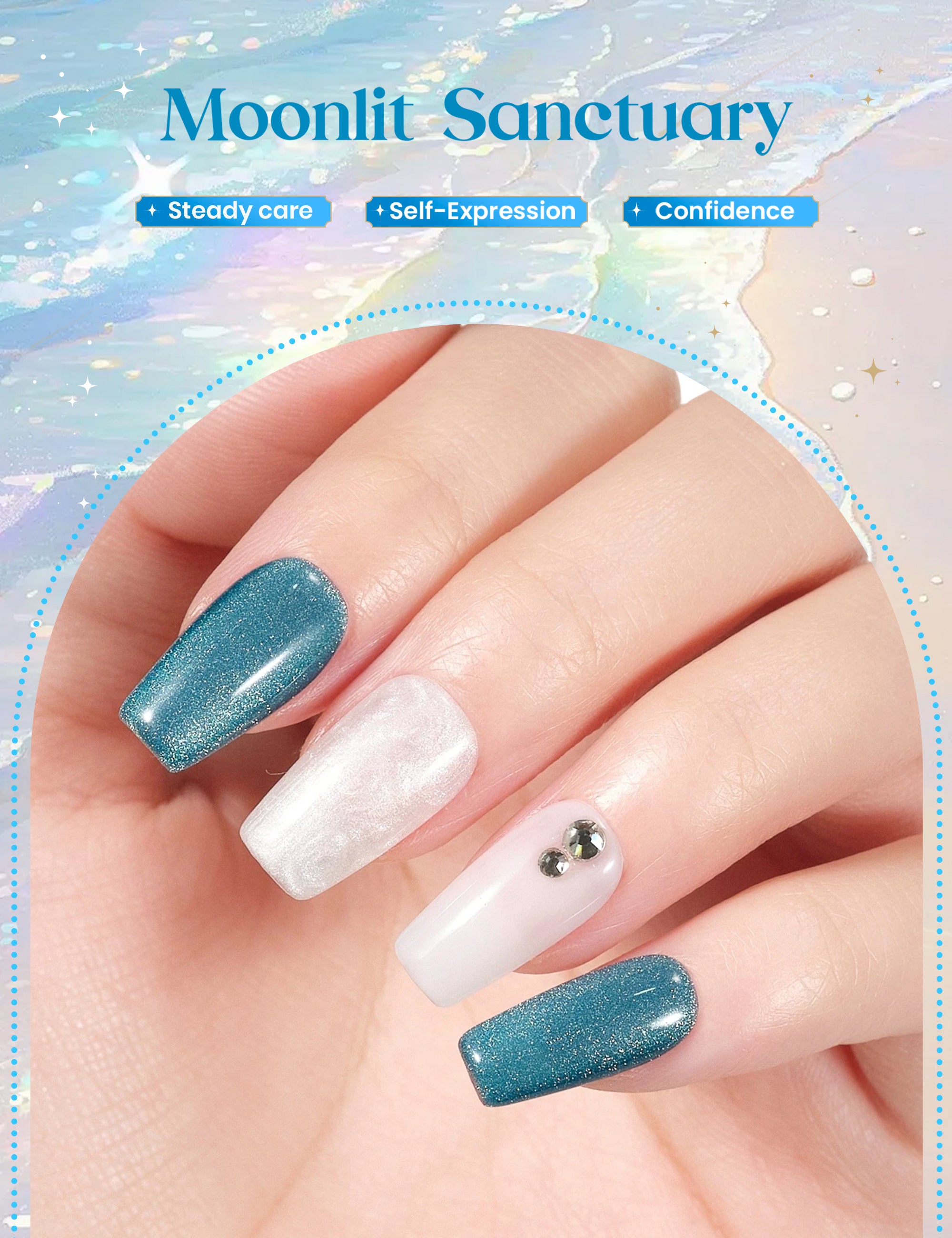 Beetles Lucky Box Cancer Zodiac Sign Gel Nail Polish Kit - Summer