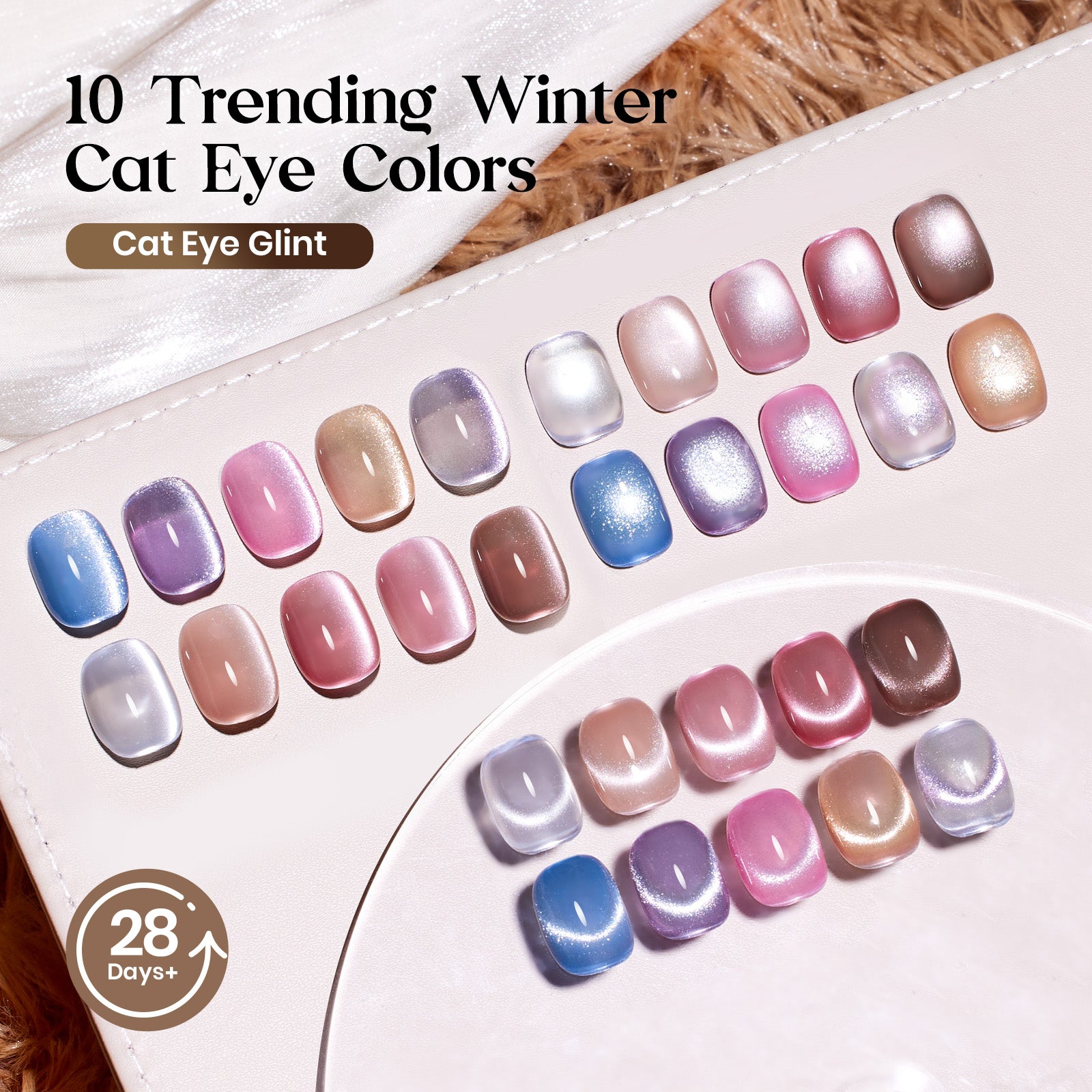 Beetles Cat Eye Glint Gel Nail Polish BOX - 15ML 10 Colors Magnetic Gel Polish Kit