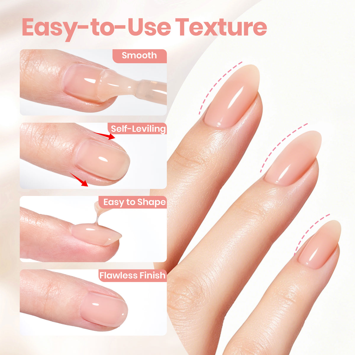 Beetles Builder Gel for Nails HEMA & TPO-Free, Sheer Nude Building Gel for Building Strengthening & Extension, Beginner Friendly DIY Salon at Home, UV LED Lamp Needed