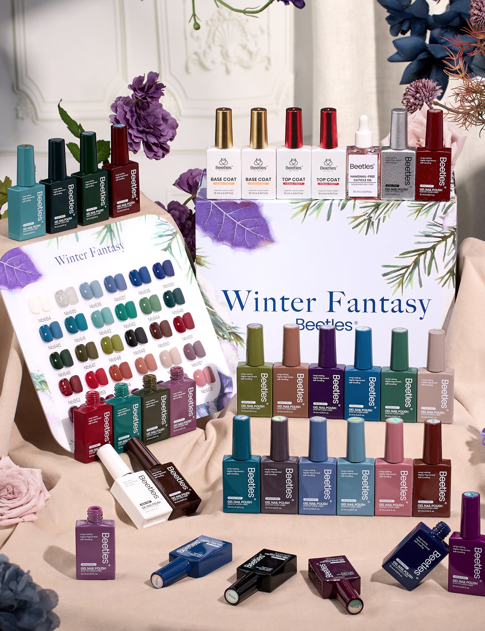 Beetles Stay Shining Midnight Garden HEMA Free TPO Free  Gel Polish Box 30 Colors 15ml