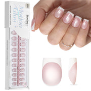Beetles Stay Shining Glassy Blush French Press On Nails Short Square 150 PCS