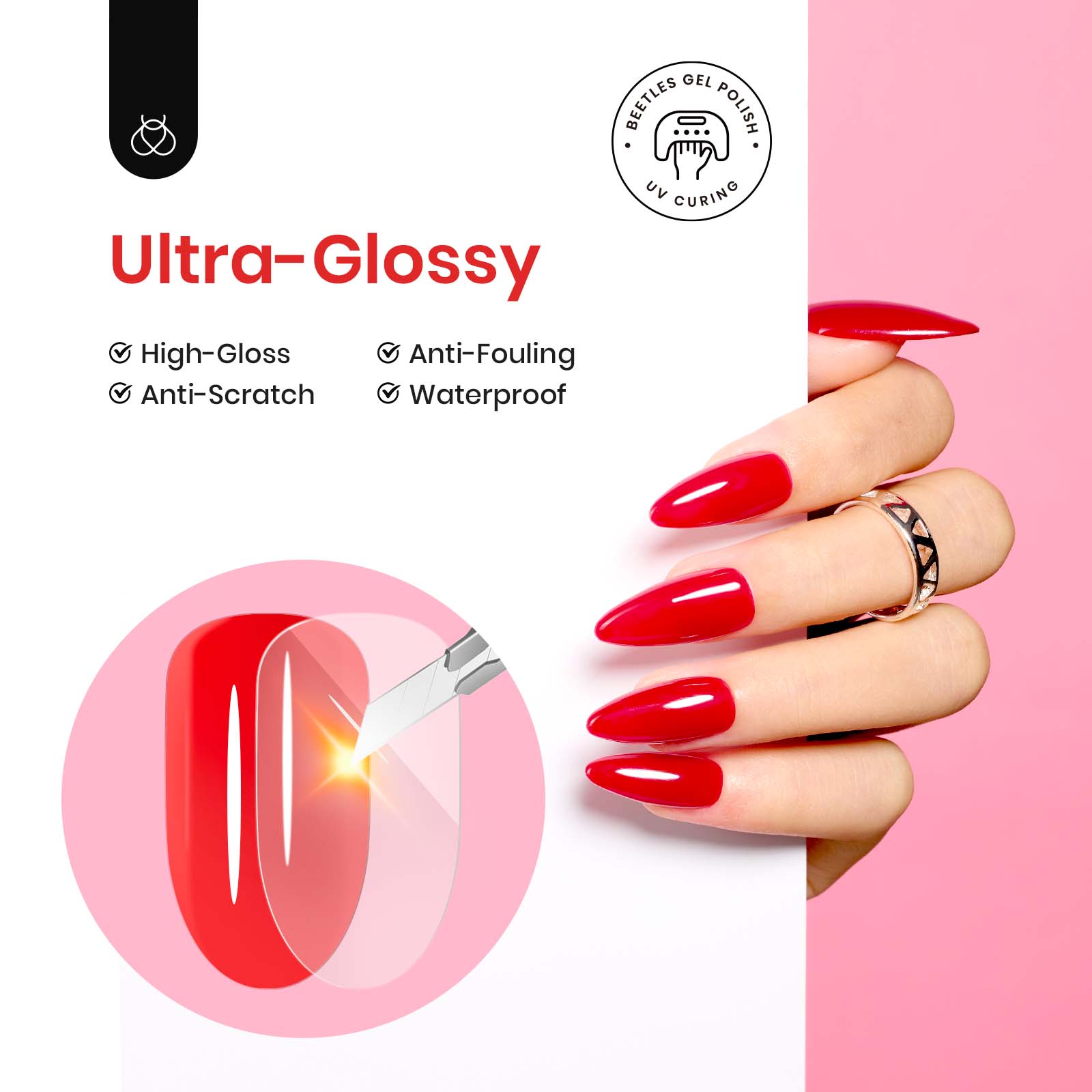 Beetles Stay Shining Extra Glossy Gel Top Coat HEMA Free & TPO Free 15ml
