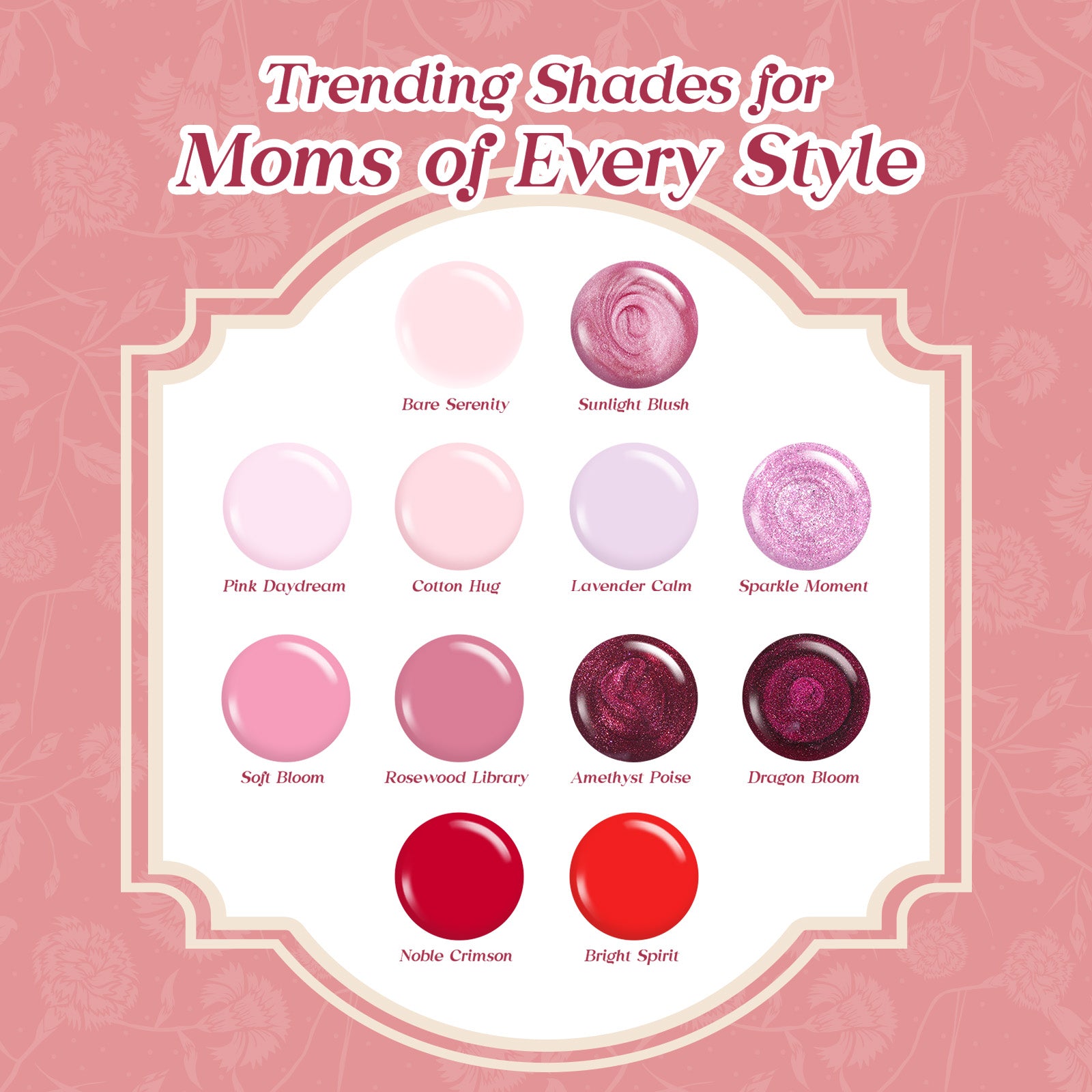 (Extra Free Nail Tips) Beetles Mani Time with Mom Mother's Day Gift Box | 12-Color HEMA-Free & TPO-Free Manicure Kit