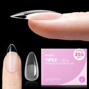 Beetles Stay Shinning Tipex Lite Instant Apex Nail Tips, Medium Almond, 256pcs 16 Sizes for DIY Salon-look Extensions