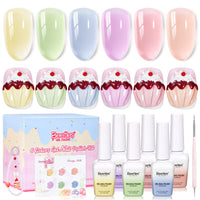 Pastel Fruity Milk Jelly Gel Whip 6 Colors Summer Nails Macaron Shimmer Glitter Gel Polish