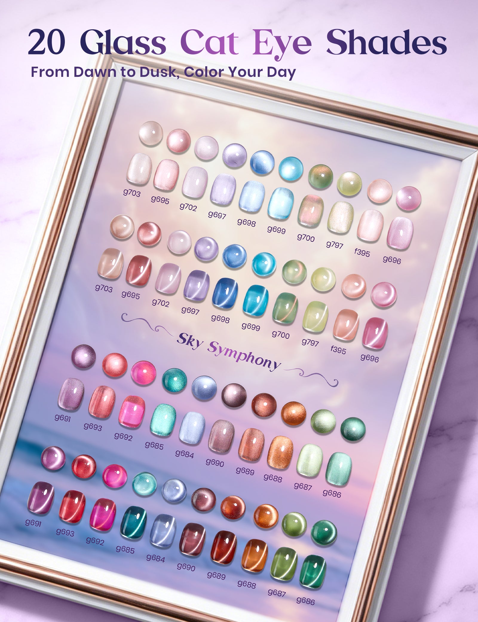 Beetles Sky Symphony Cat Eye 20 Colors Gel Nail Polish Kit 15ml Each
