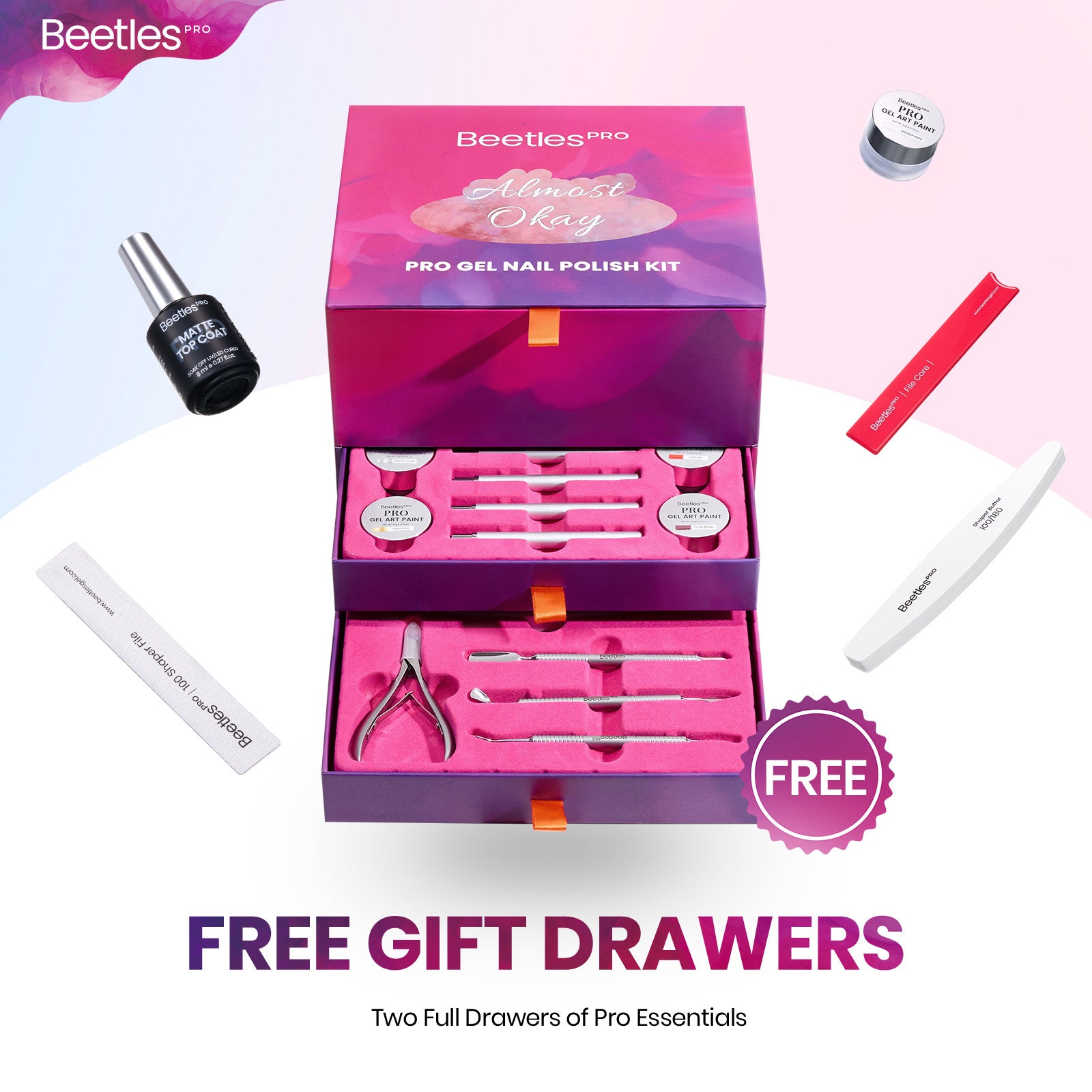 Beetles Pro Almost Okay HEMA Free TPO Free 18 Colors Gel Nail Polish Set 15ml