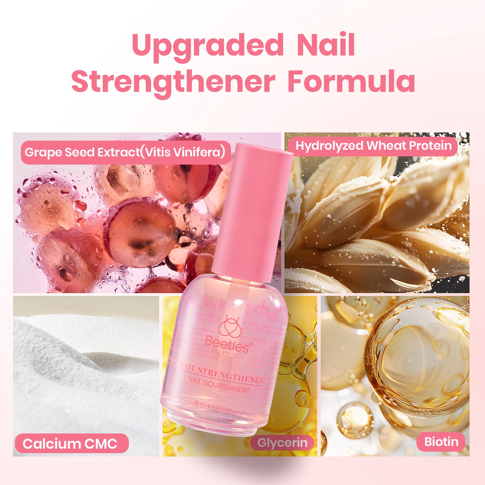 Beetles Stay Shining Strawberry Nail Strengthener 15ml