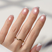 Beetles Stay Shining Glassy Blush French Press On Nails Short Square 30Pcs
