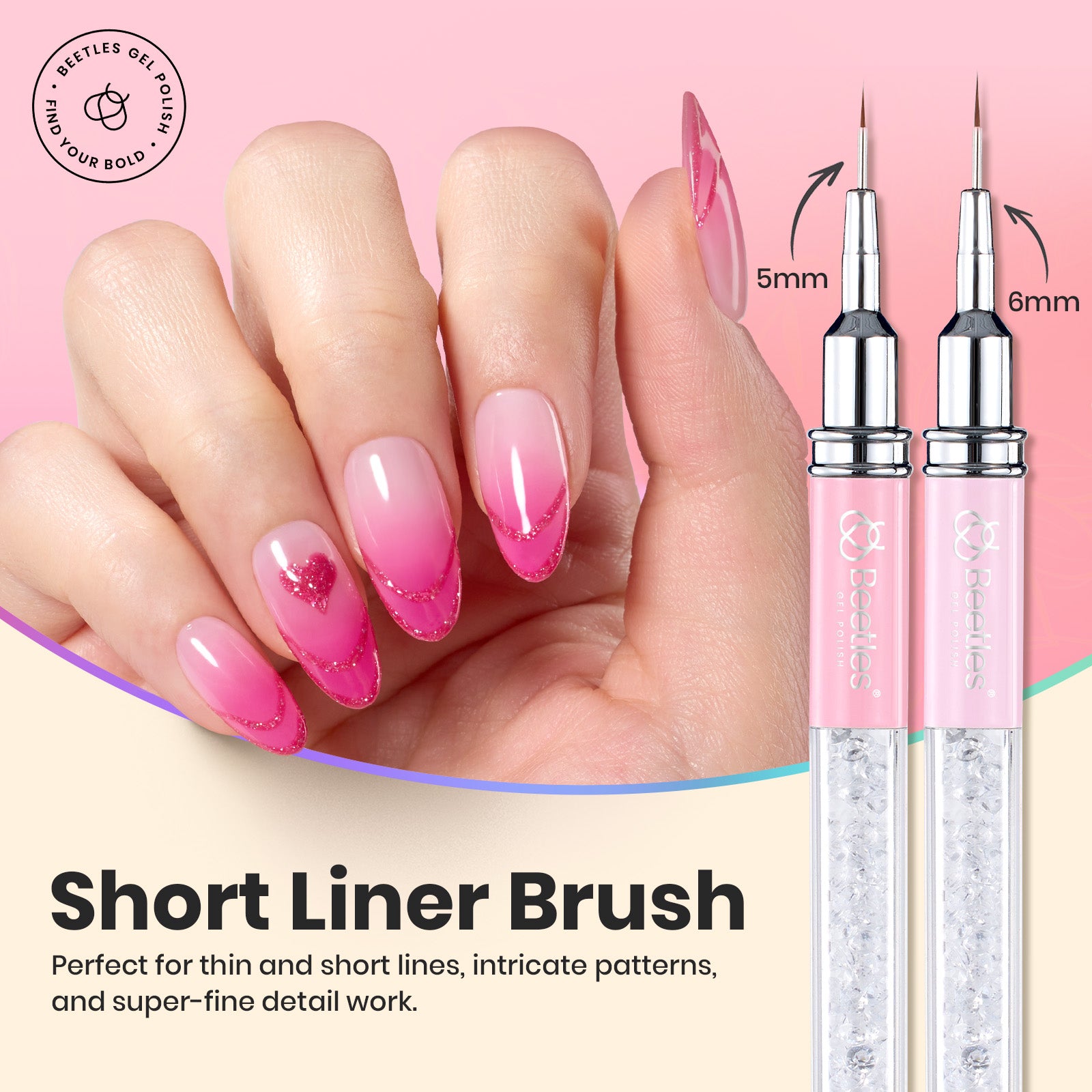 Beetles Pro 5 Pcs Upgraded Liner Brush Set