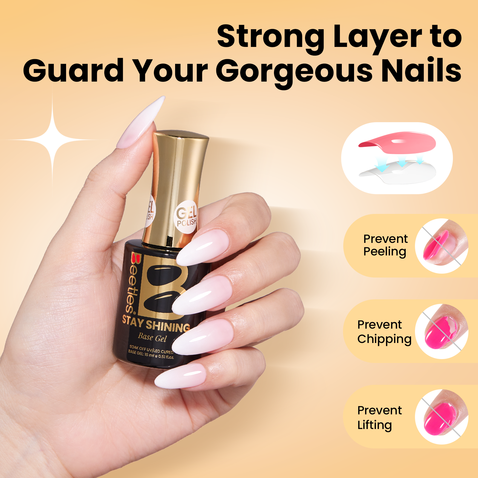 Beetles Gel Polish Crystal Shield Duo - 2 Pieces of Quiet Elegance, 15ml of Daily Glow