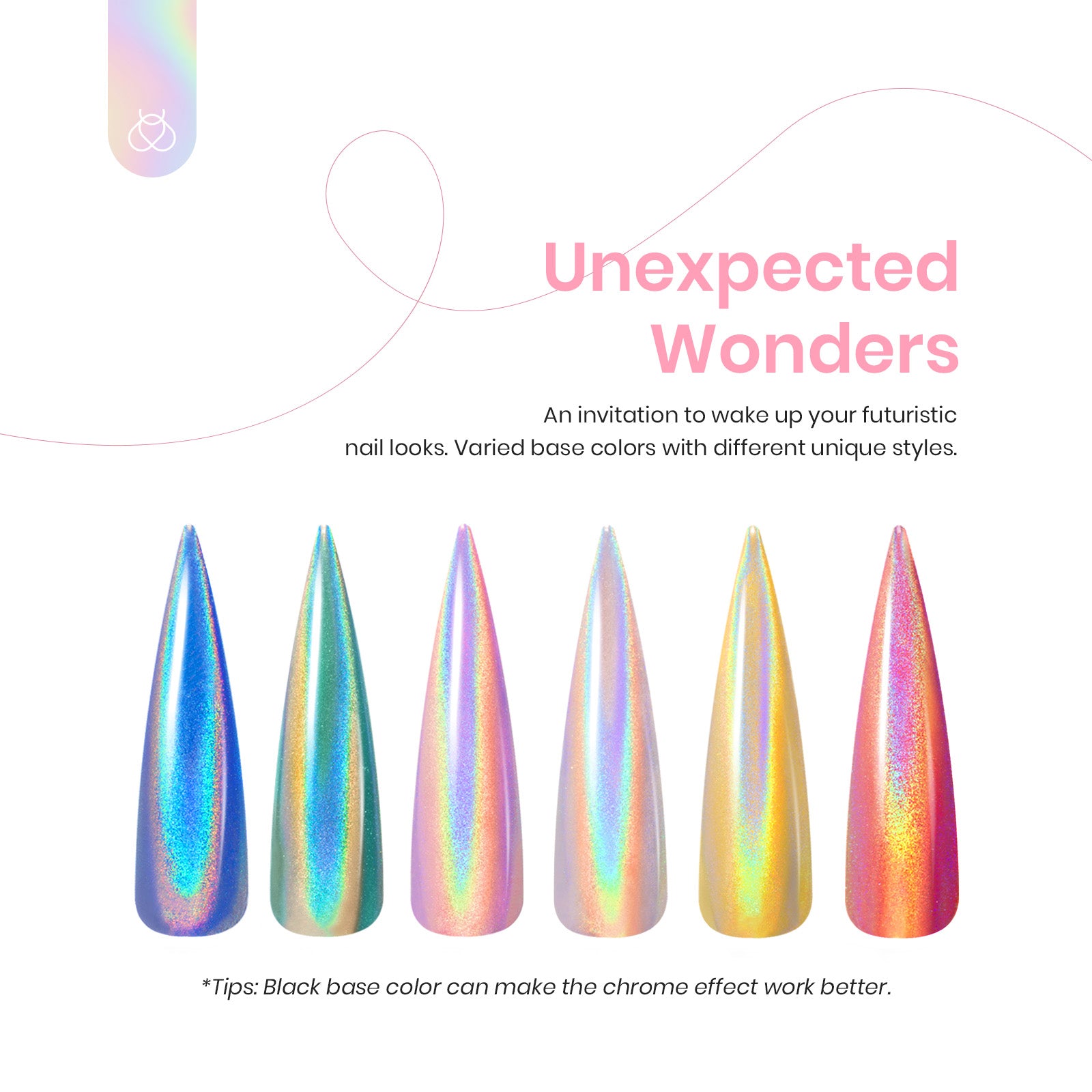 Beetles Stay Shining Holographic Effect Chrome Nail Powder Set