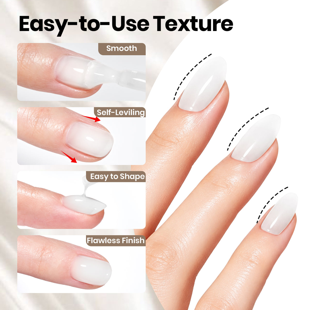 Beetles Builder Gel for Nails Sheer White, TPO & HEMA-Free Building Gel for Building Strengthening & Extension, Beginner Friendly DIY Salon at Home, UV LED Lamp Needed, Sheer Milk