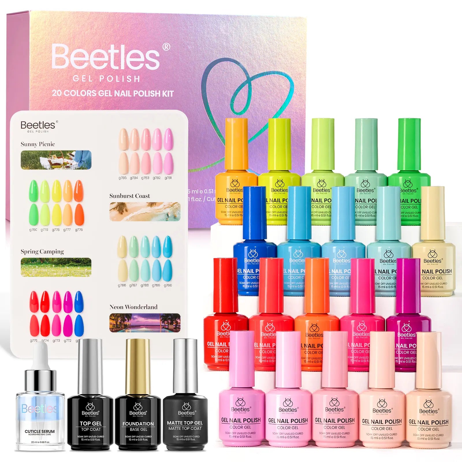 Candy Electric Collection 20 Colors Gel Polish Set  15ML