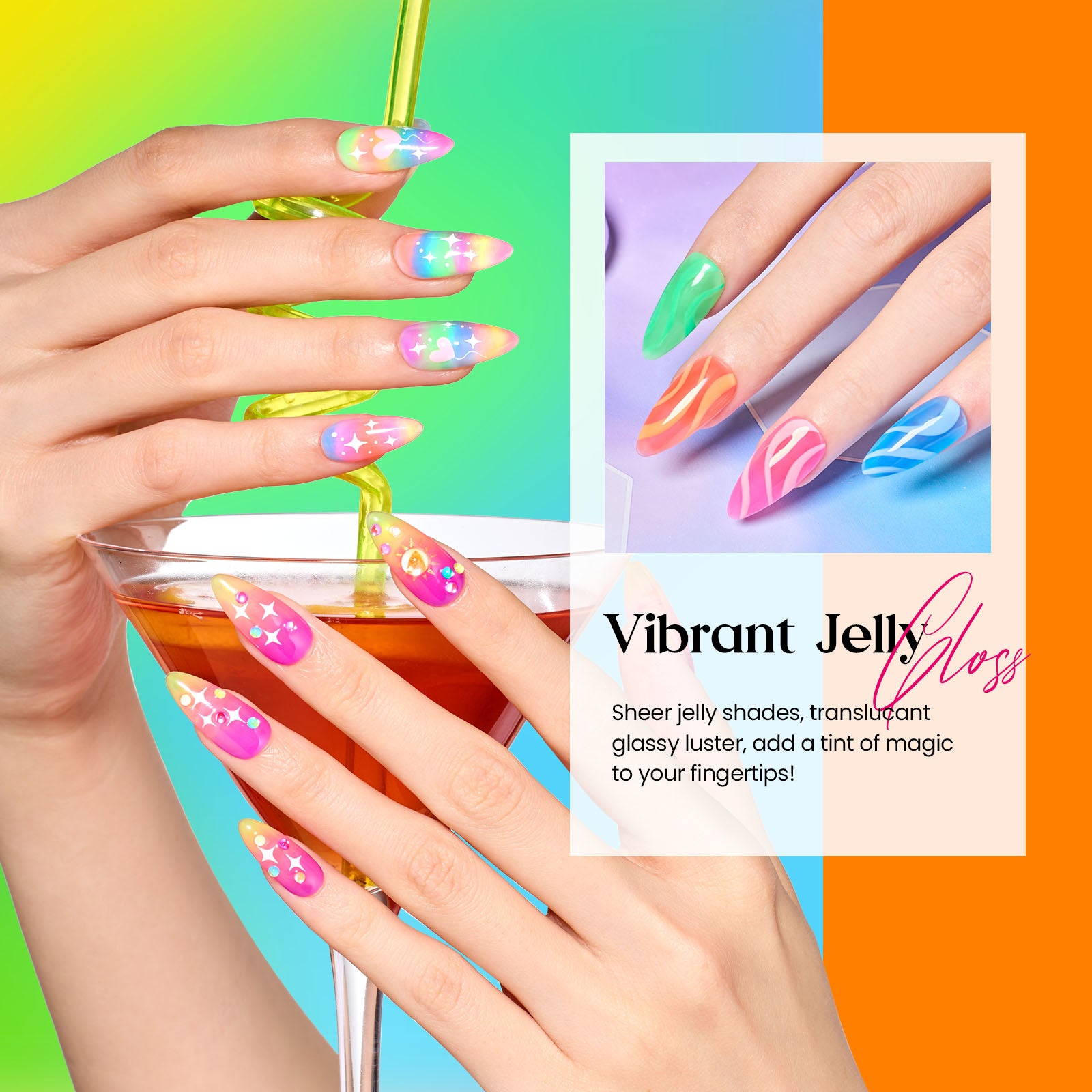 Rainbow Jelly | 6 Colors Gel Polish Set