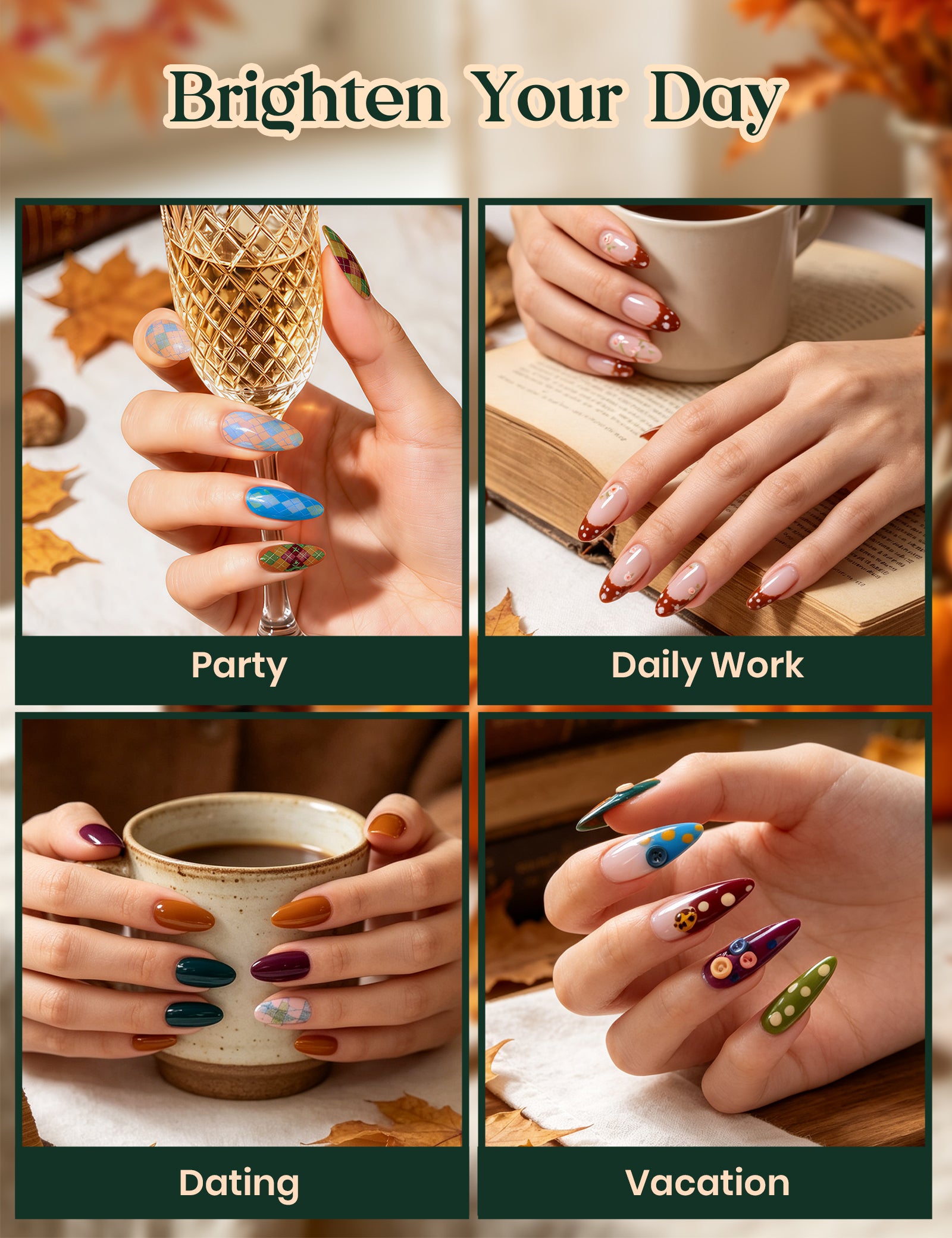 Beetles Gel Nail Starter Kit Harvest Grove 35 Colors Gel Fall Nails HEMA Free & TPO Free All-in-One Mani Kit