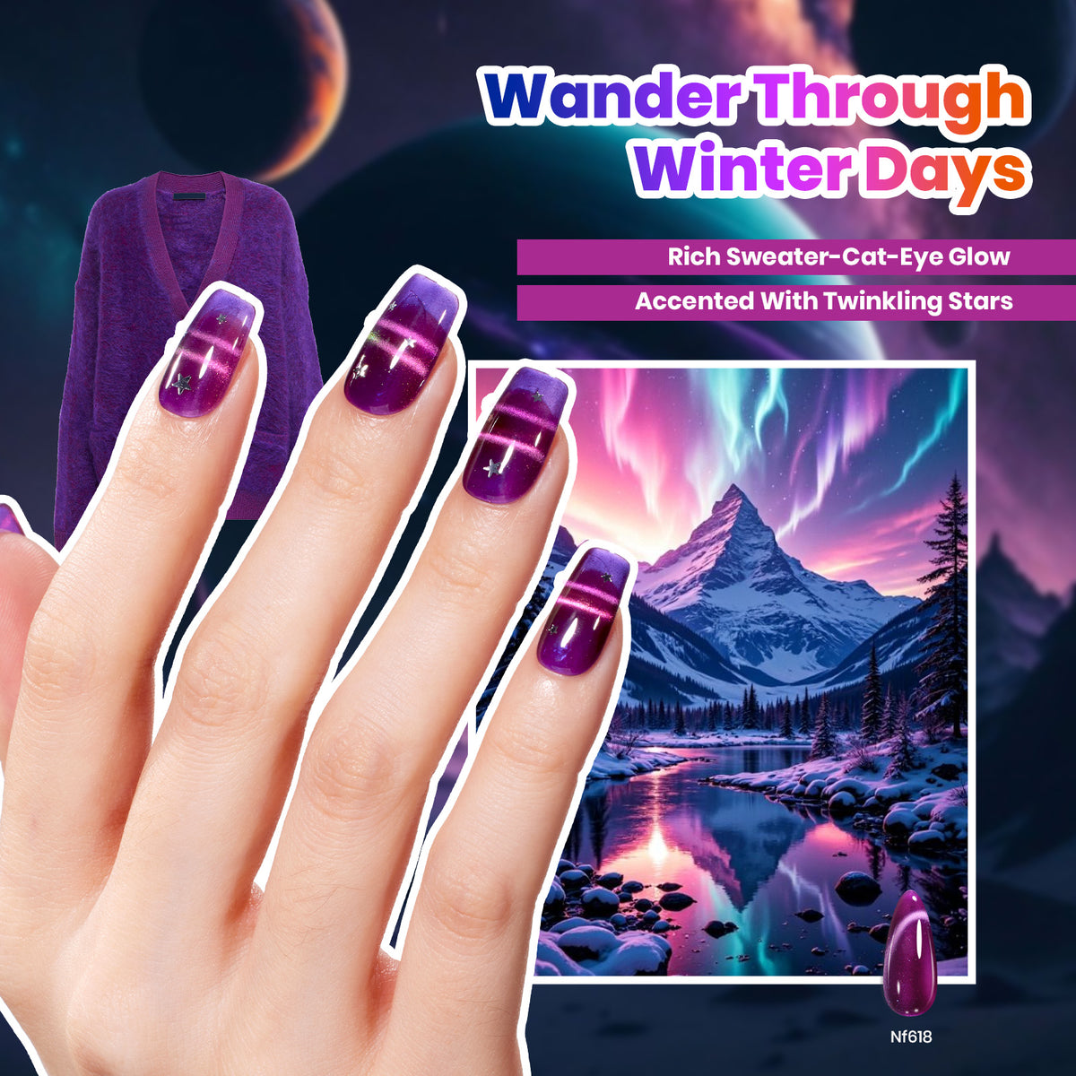 Beetles Stellar Drift Halloween Nails 20 Colors Cat Eye Gel Nail Polish Set Hema Free & TPO Free