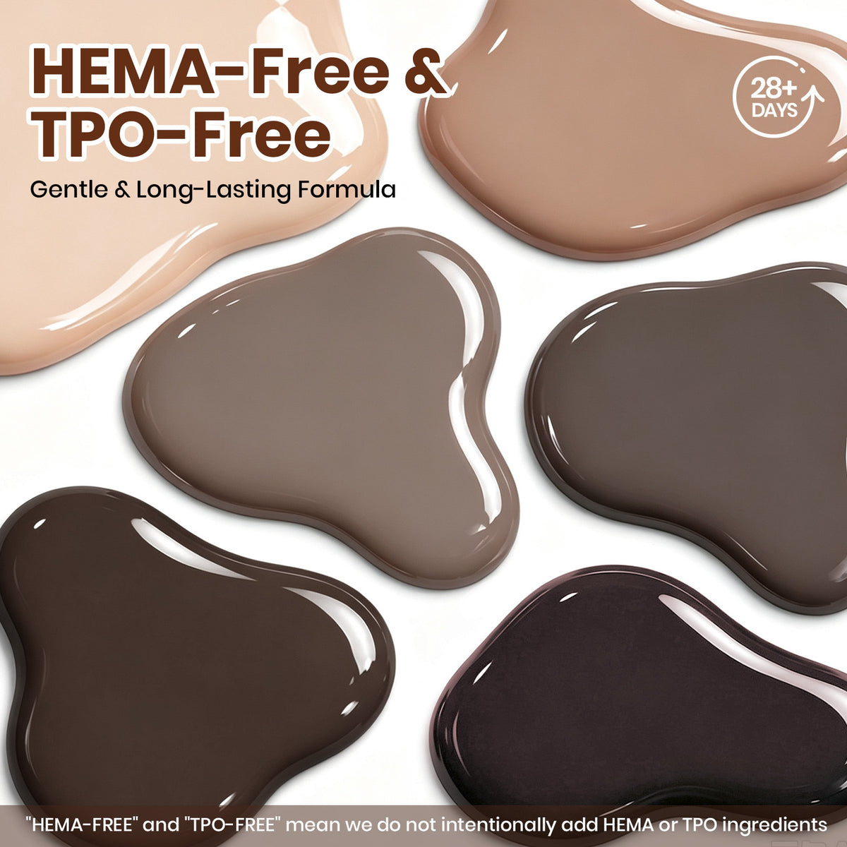 Beetles Chestnut Aura 6 Colors  Nude Brown Gel Polish Set HEMA-FREE & TPO-FREE Fall Winter Nails 15ML Each