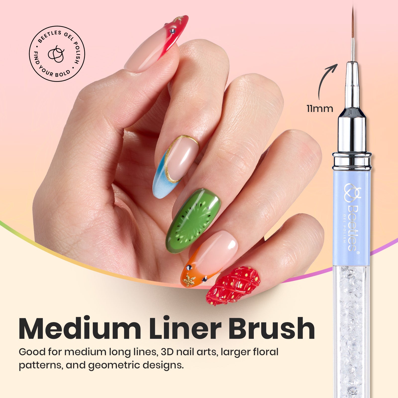 Beetles Pro 5 Pcs Upgraded Liner Brush Set