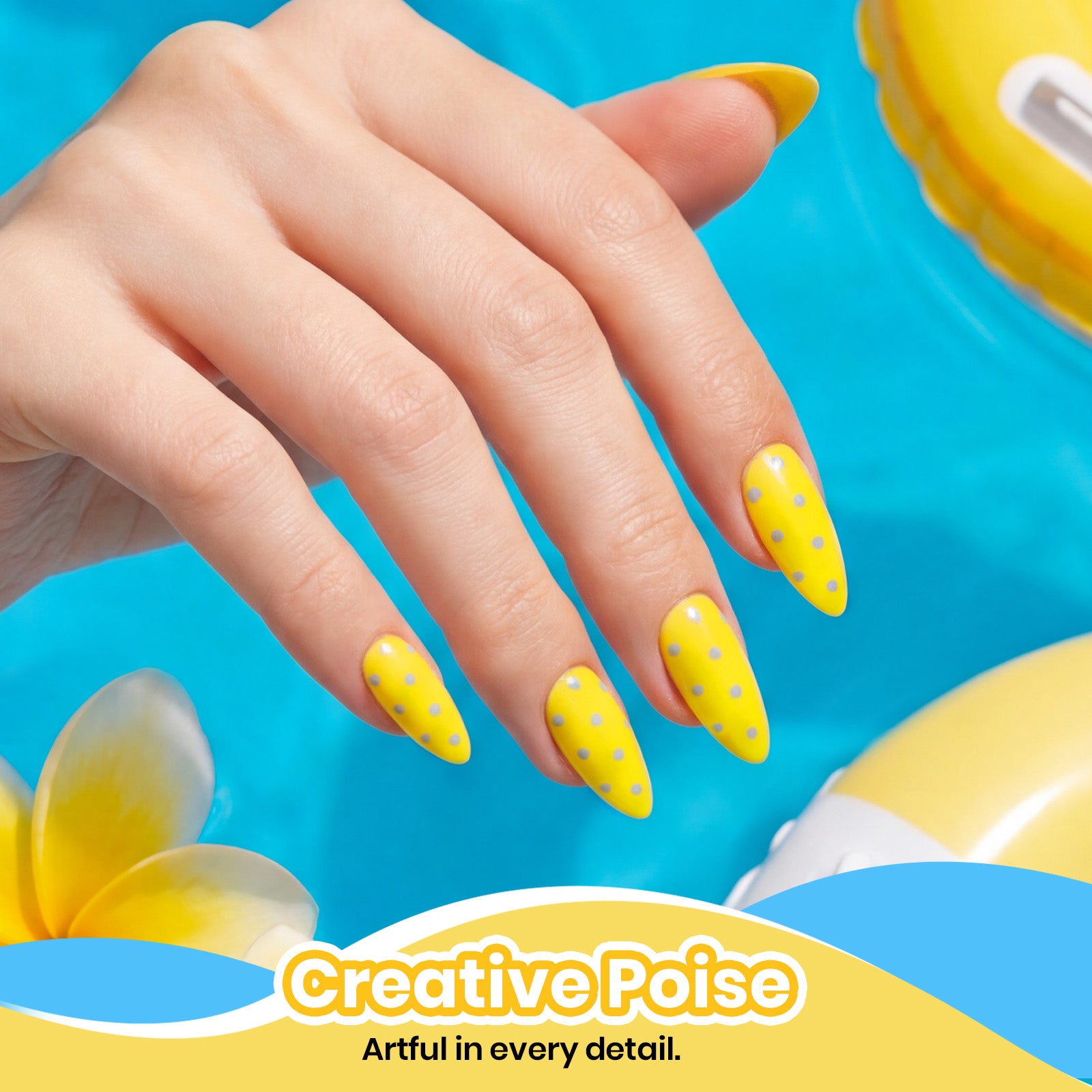 Beetles Summer Voyage - Lemon Stripe Summer Neon Nails 9ml