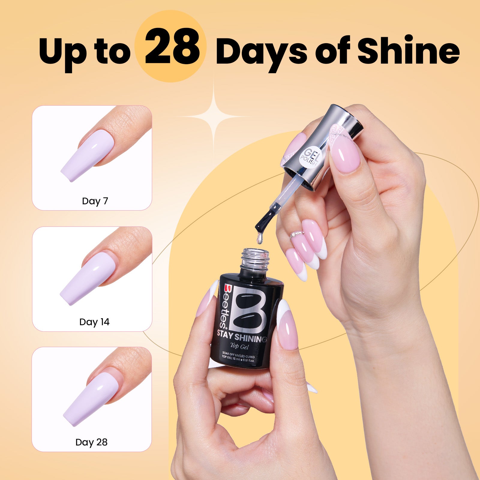 Beetles Gel Polish Crystal Shield Duo - 2 Pieces of Quiet Elegance, 15ml of Daily Glow
