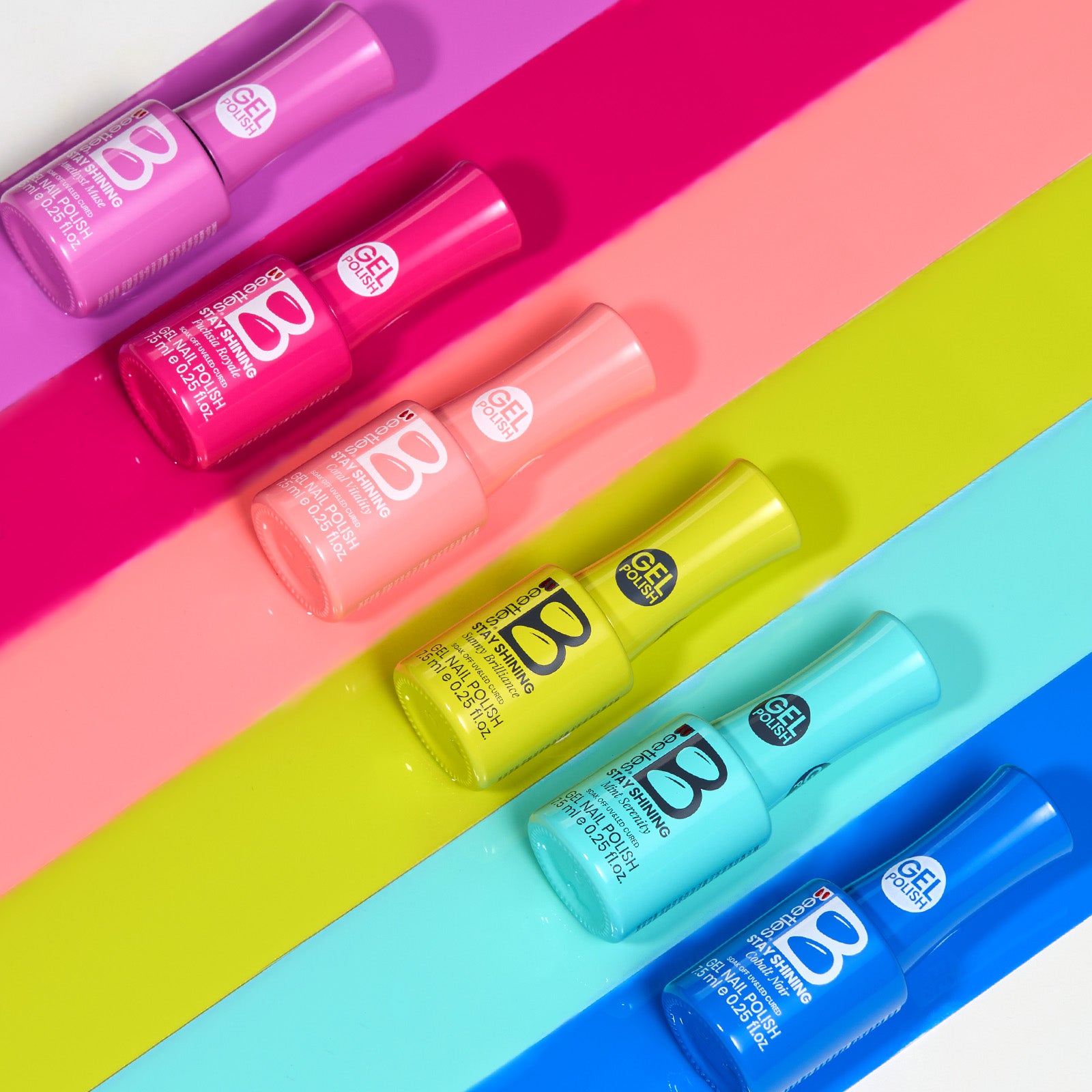 Beetles Gel Nail Polish Set, Stay Shining Chromatique Shades, 6 Colors, 1.52 fl oz