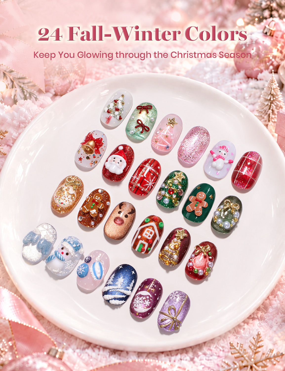 Beetles 2026 Advent Calendar Winter Wonderland 24 Colors Christmas Gift Box HEMA Free TPO Free Gel Polish Kit