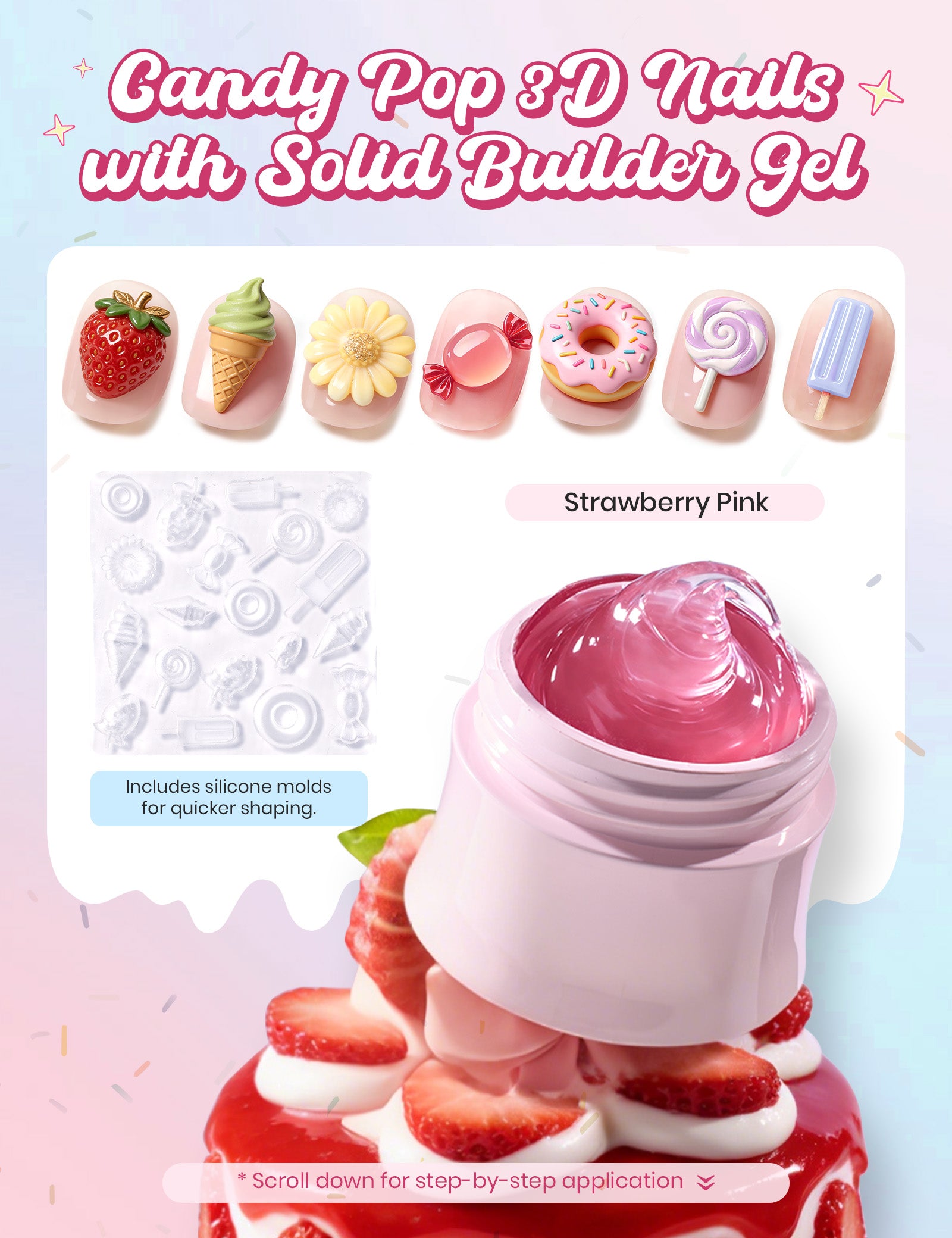 Beetles Stay Shining Taste of Spring HEMA Free TPO Free Spring Gel Polish Giftr Box 6 Colors Pastel Gel Polish Set with Base Top Coats Mini UV Lamp Press On Nails Tools, Complete DIY Manicure Set for Home Salon