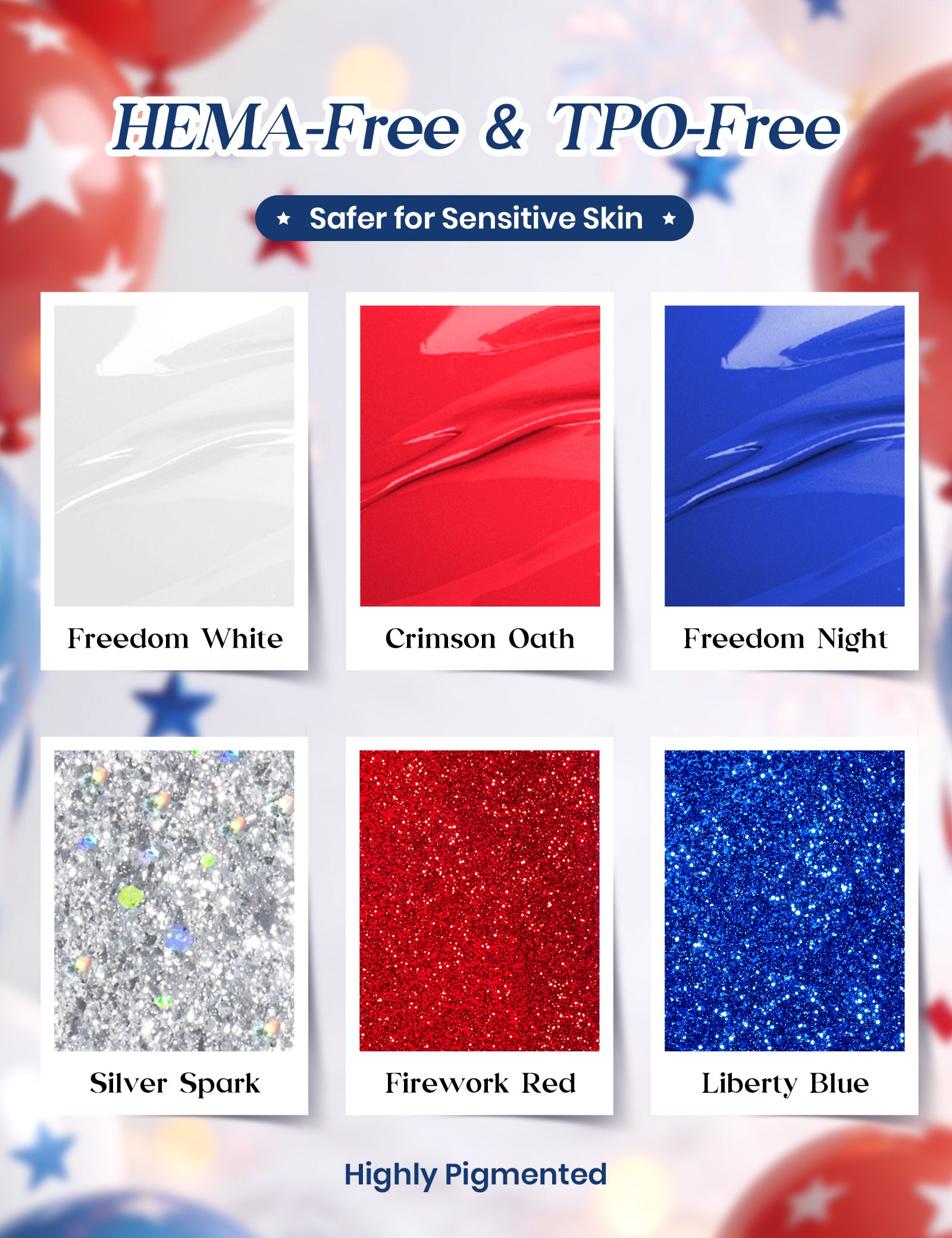 [Mother's Day Gift Box] Beetles Independence Day Gift - Beetles 4th of July Nails Hema-free Gel Kit