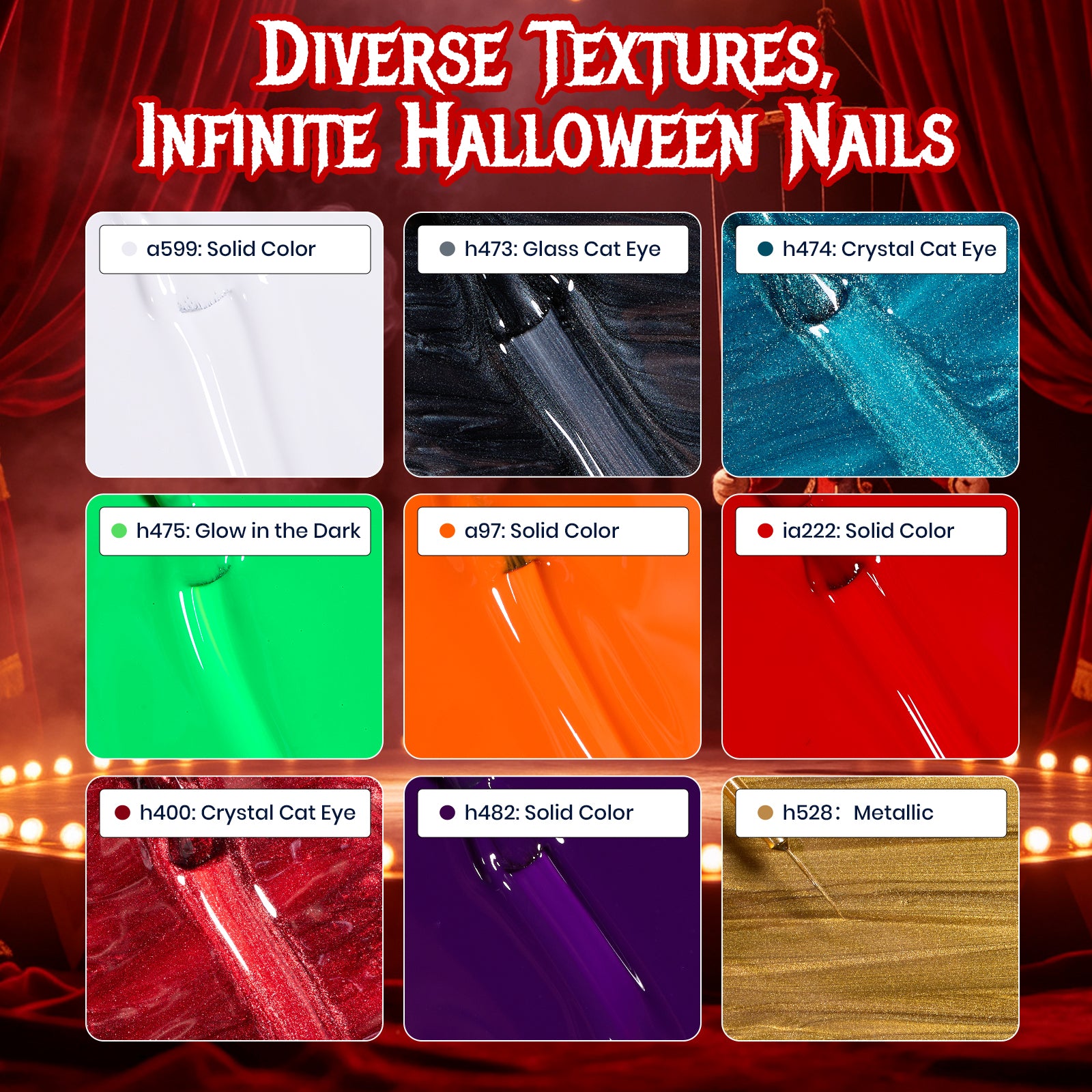 Ghostly Circus - Beetles Halloween  8 Colors Gel Nail Polish Set 2026 Limited Edition Gift Box