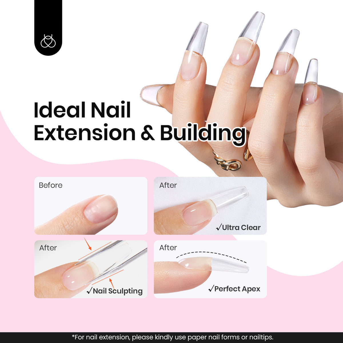 Beetles Hard Gel HEMA-Free, 1 oz 9 in 1 Clear Builder Nails Gel High Hardness for Nail Extension Sculpting Building Instant Apex for Pros, UV & LED Lamp Needed, Dewy Breeze